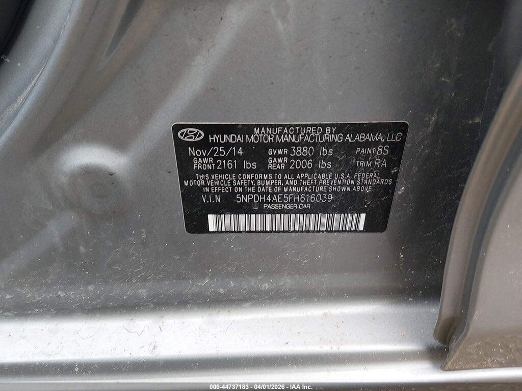 5NPDH4AE5FH616039 2015 HYUNDAI ELANTRA photo no. 9