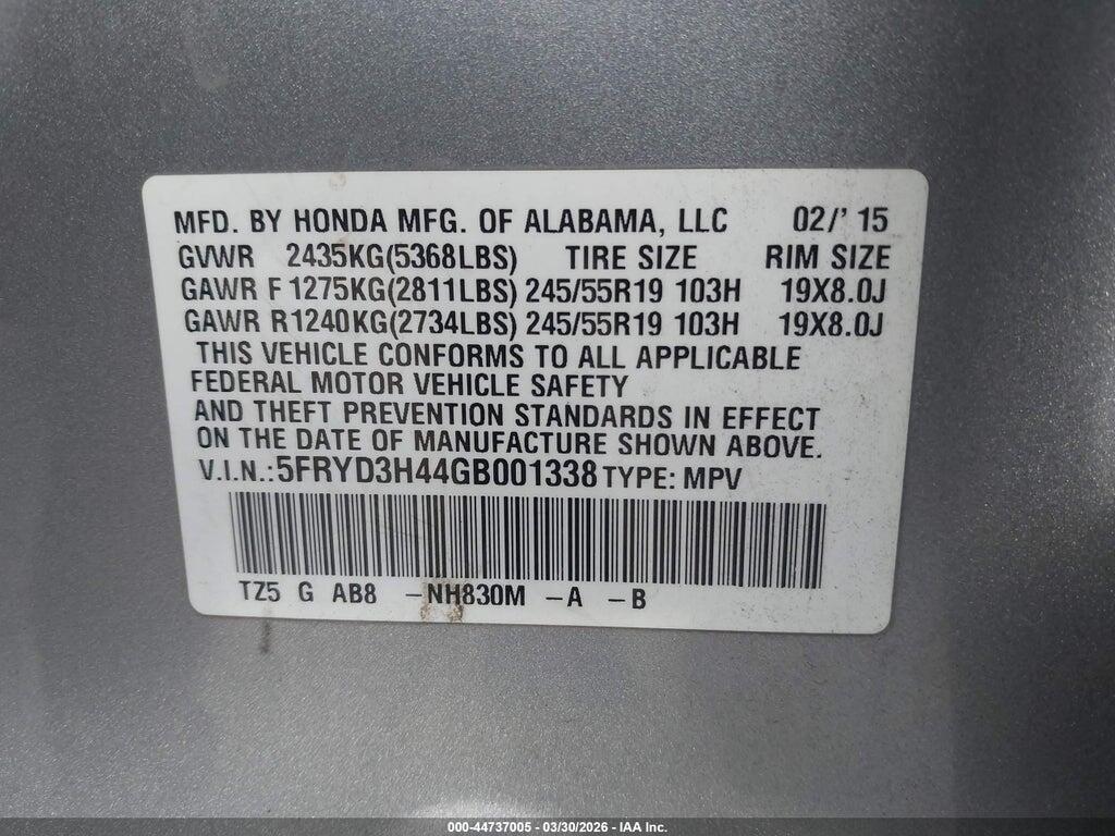 5FRYD3H44GB001338 2016 ACURA MDX photo no. 9