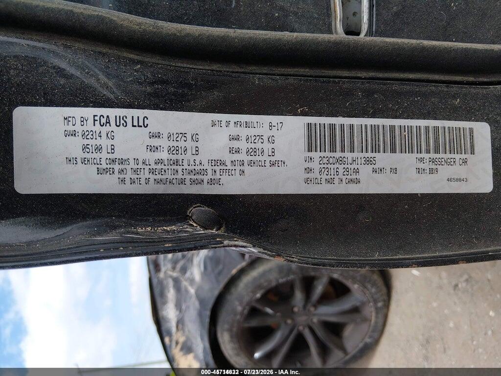 2C3CDXBG1JH113865 2018 DODGE CHARGER photo no. 9