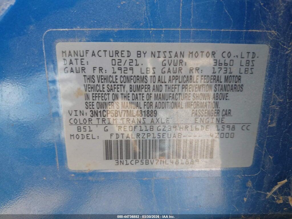 3N1CP5BV7ML481889 2021 NISSAN KICKS photo no. 9