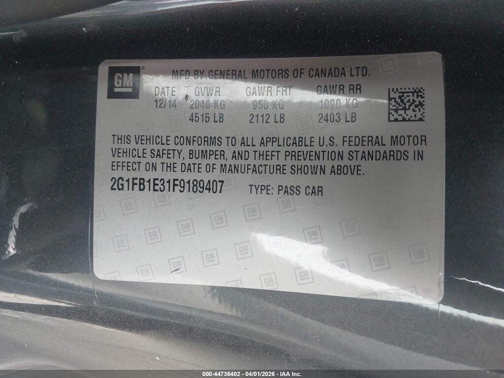2G1FB1E31F9189407 2015 CHEVROLET CAMARO photo no. 9