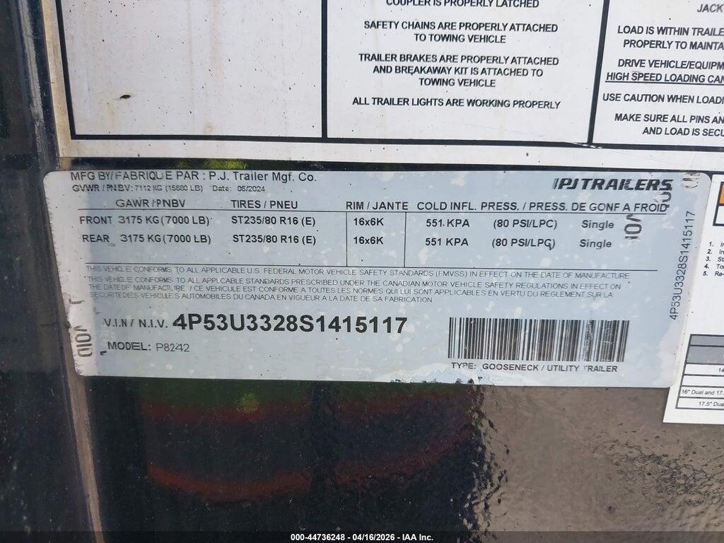 4P53U3328S1415117 2025 PJ TRAILERS UNKNOWN photo no. 9