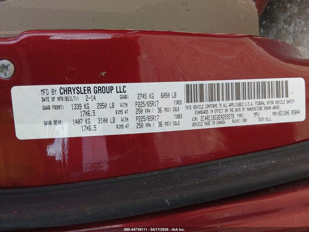 2C4RC1BG3ER293579 2014 CHRYSLER TOWN & COUNTRY photo no. 9