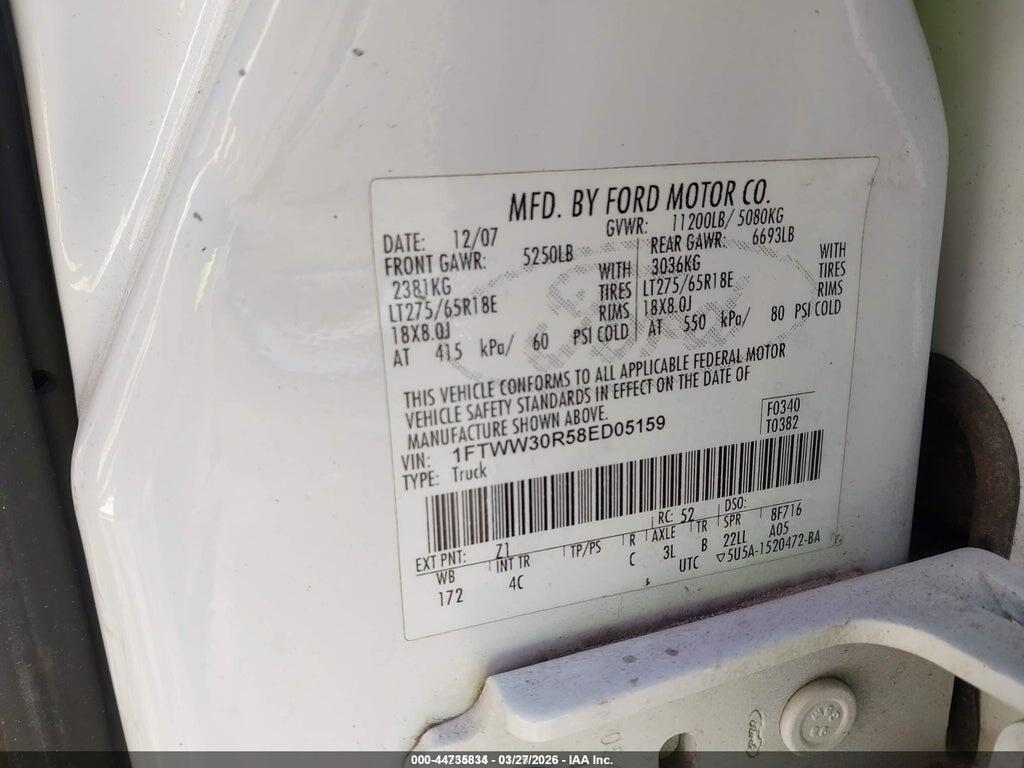 1FTWW30R58ED05159 2008 FORD F-350 photo no. 8
