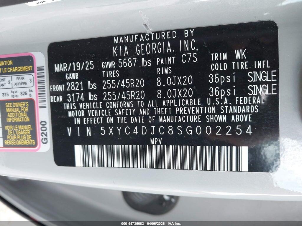5XYC4DJC8SG002254 2025 KIA EV6 photo no. 9