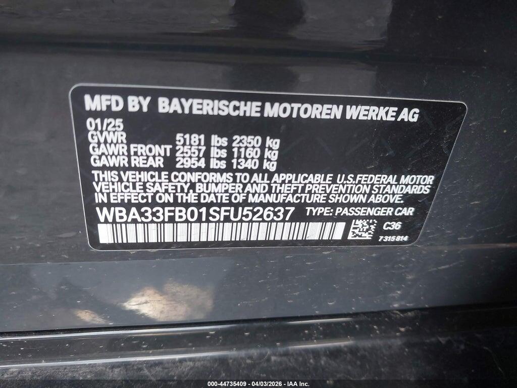WBA33FB01SFU52637 2025 BMW 430I GRAN COUPE photo no. 9