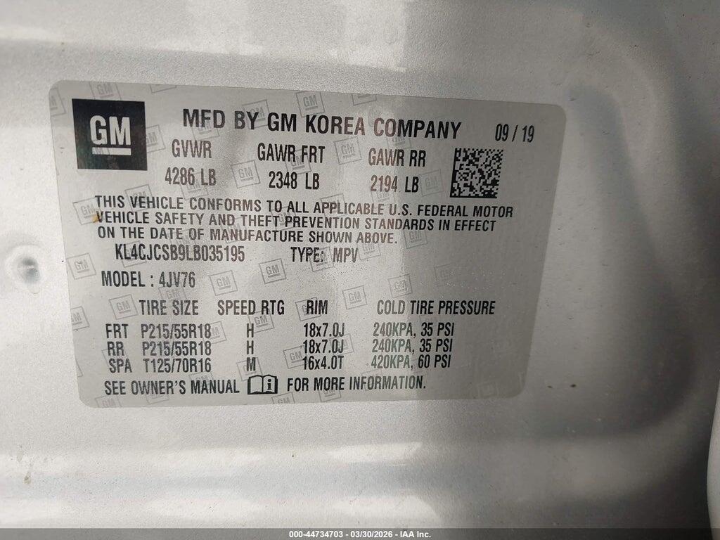KL4CJCSB9LB035195 2020 BUICK ENCORE photo no. 9