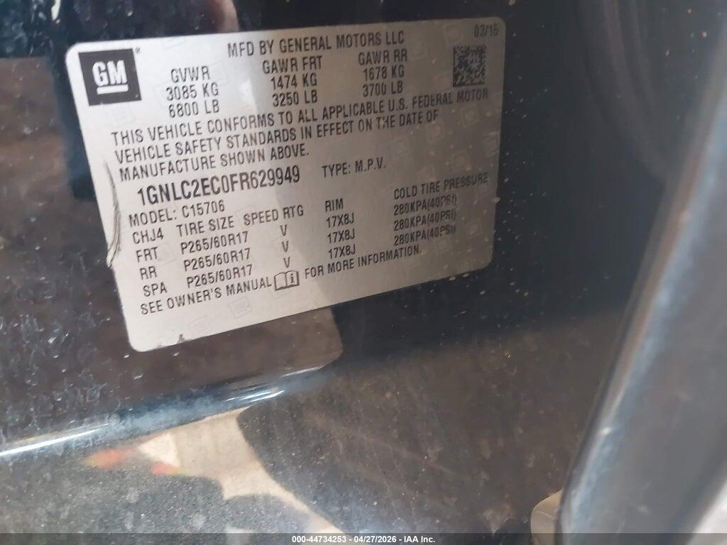 1GNLC2EC0FR629949 2015 CHEVROLET TAHOE photo no. 9