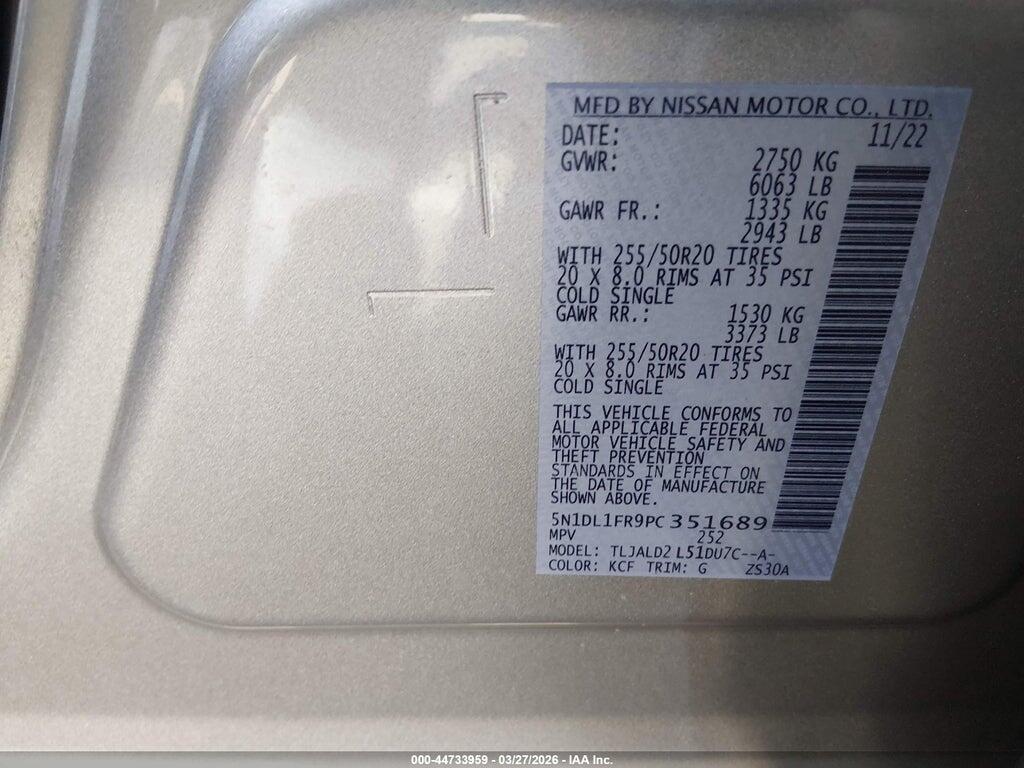 5N1DL1FR9PC351689 2023 INFINITI QX60 photo no. 9