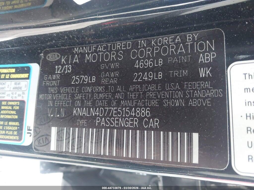 KNALN4D77E5154886 2014 KIA CADENZA photo no. 9