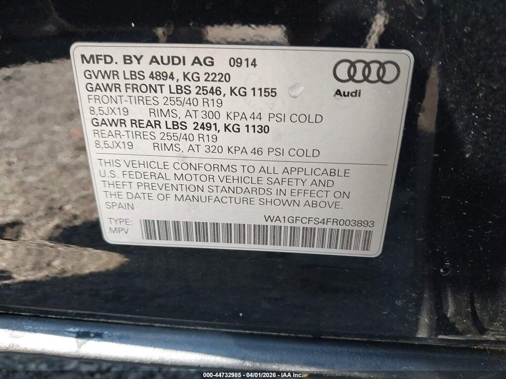 WA1GFCFS4FR003893 2015 AUDI Q3 photo no. 9