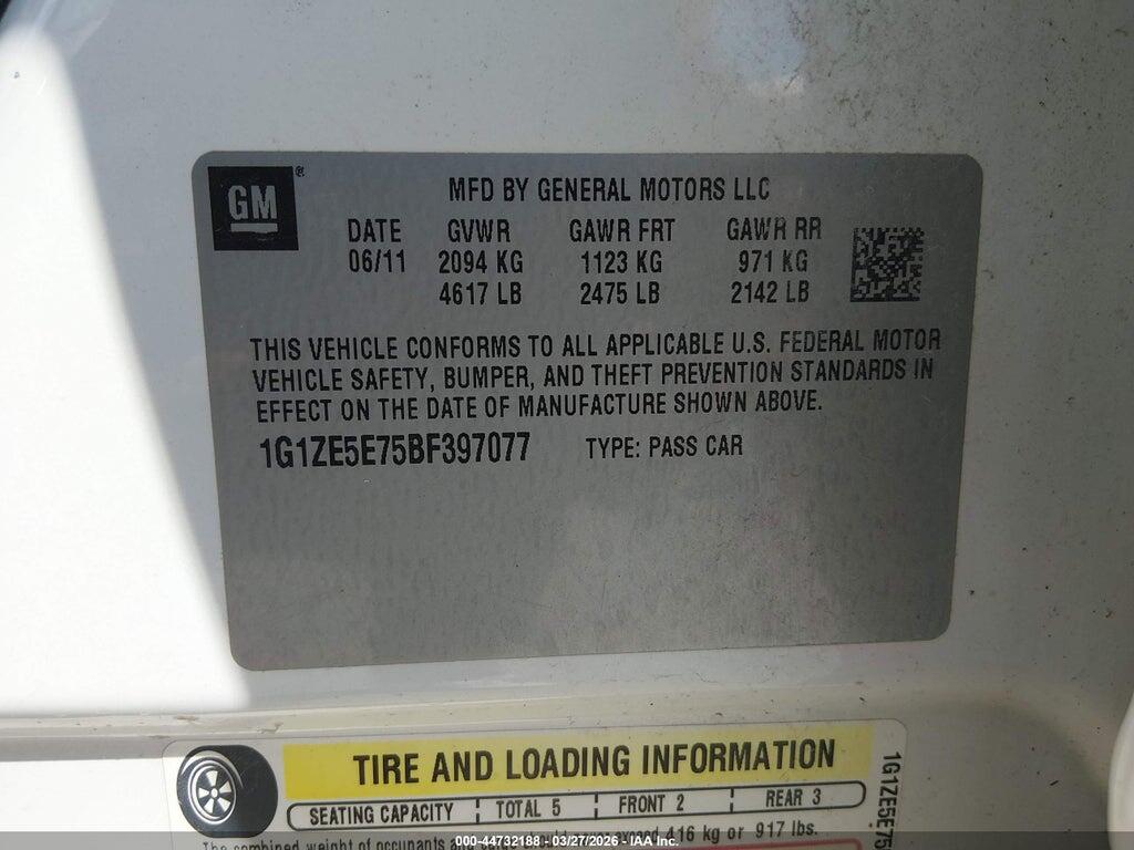 1G1ZE5E75BF397077 2011 CHEVROLET MALIBU photo no. 9