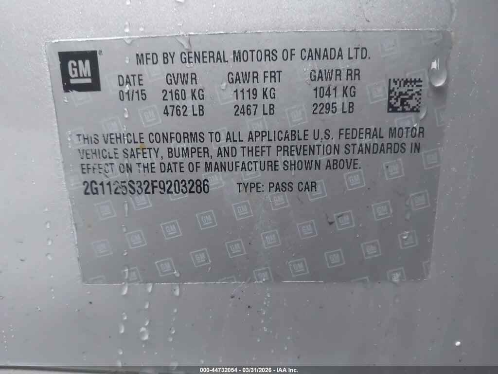 2G1125S32F9203286 2015 CHEVROLET IMPALA photo no. 9