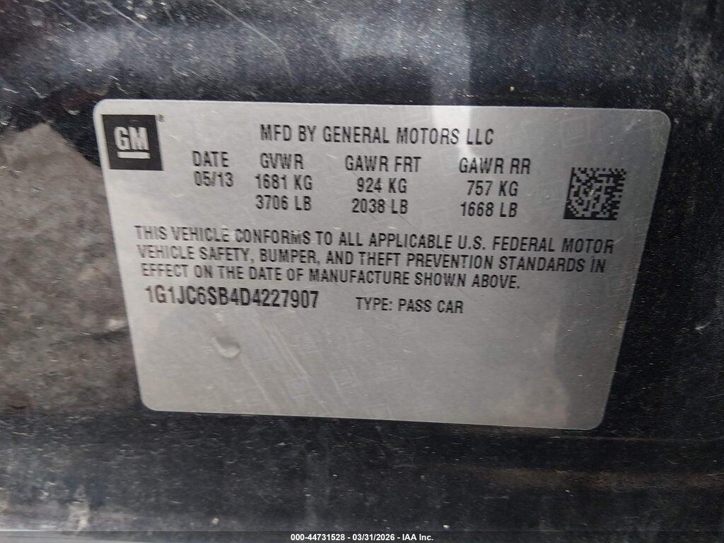 1G1JC6SB4D4227907 2013 CHEVROLET SONIC photo no. 9