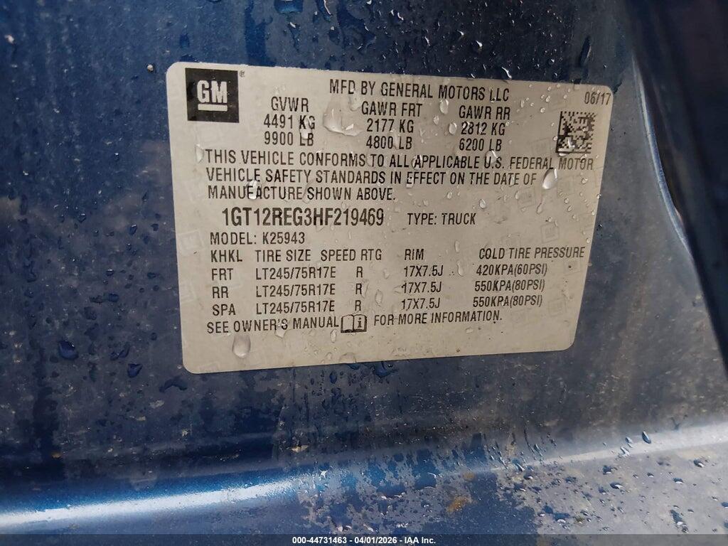 1GT12REG3HF219469 2017 GMC SIERRA 2500HD photo no. 9