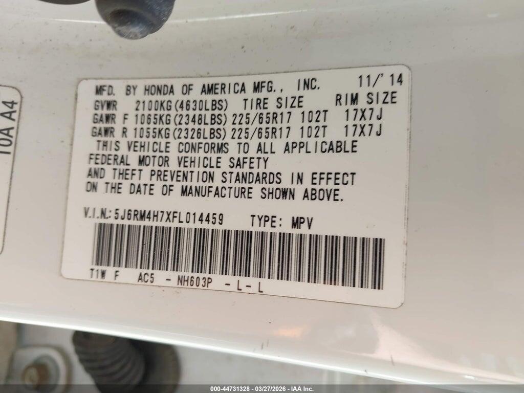 5J6RM4H7XFL014459 2015 HONDA CR-V photo no. 9