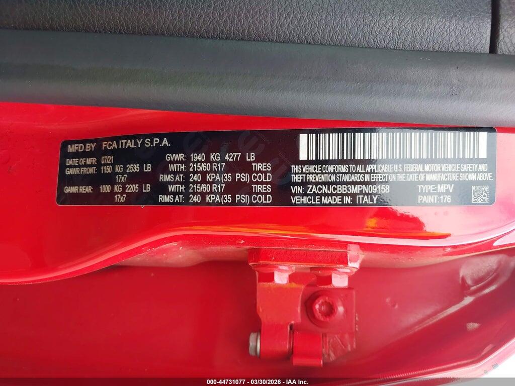 ZACNJCBB3MPN09158 2021 JEEP RENEGADE photo no. 9