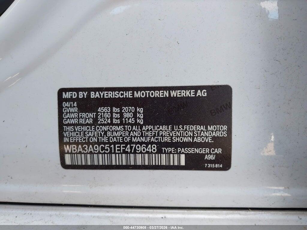 WBA3A9C51EF479648 2014 BMW 335I photo no. 9