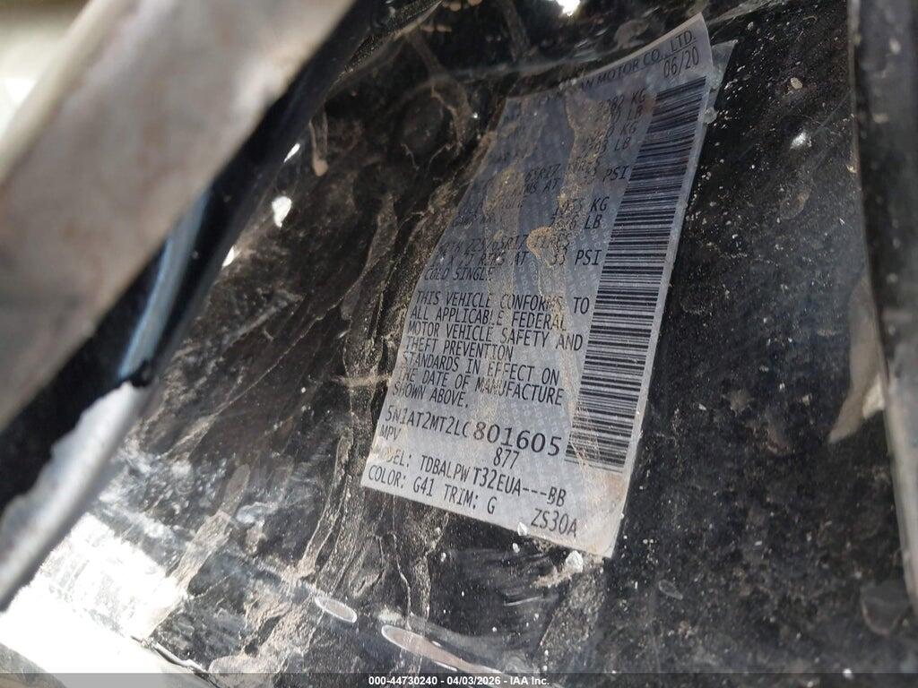 5N1AT2MT2LC801605 2020 NISSAN ROGUE photo no. 9