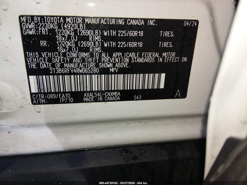 2T3B6RFV4RW065280 2024 TOYOTA RAV4 HYBRID photo no. 9