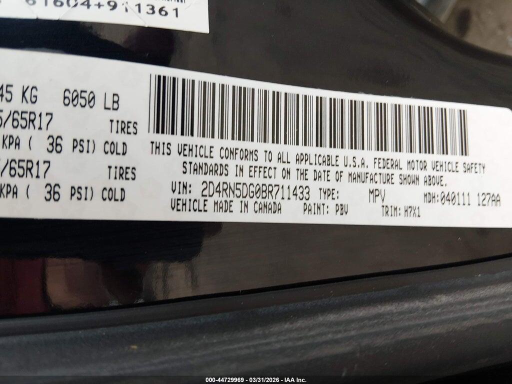 2D4RN5DG0BR711433 2011 DODGE GRAND CARAVAN photo no. 9