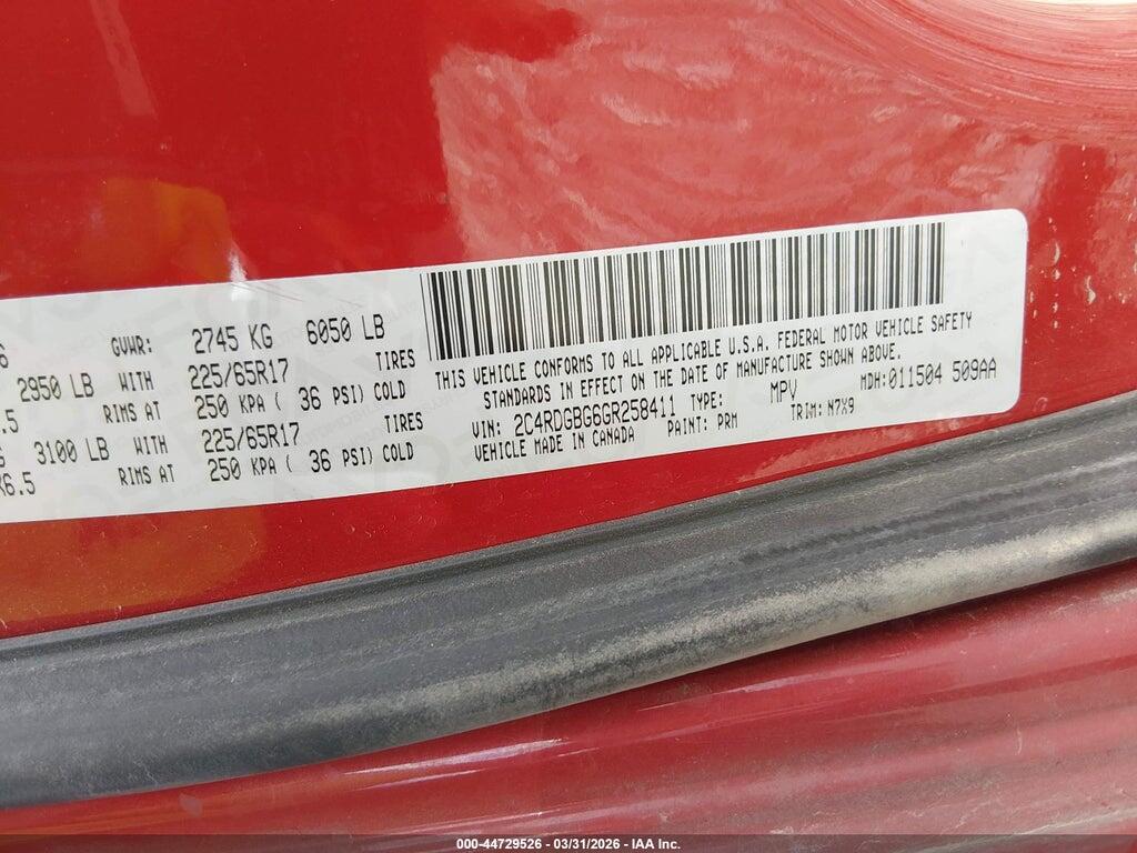 2C4RDGBG6GR258411 2016 DODGE GRAND CARAVAN photo no. 9