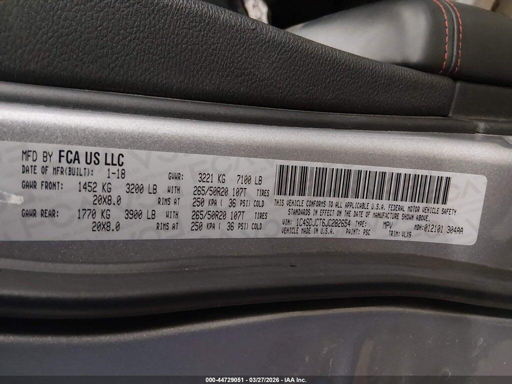 1C4SDJCT6JC282654 2018 DODGE DURANGO photo no. 9