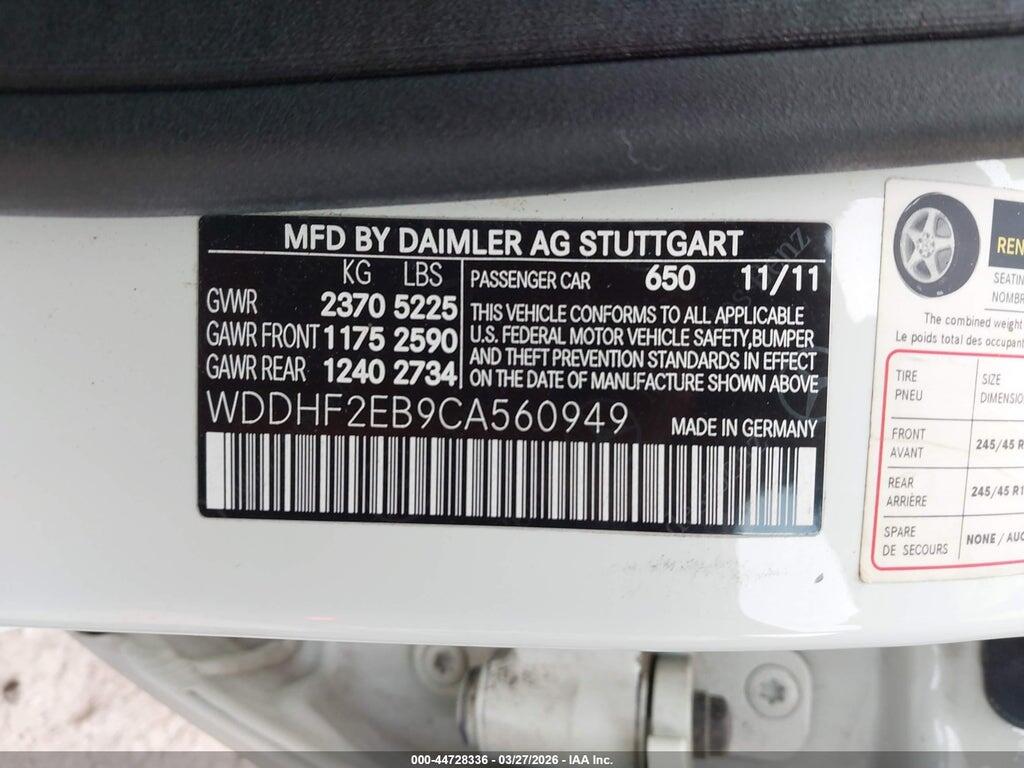 WDDHF2EB9CA560949 2012 MERCEDES-BENZ E 350 BLUETEC photo no. 9