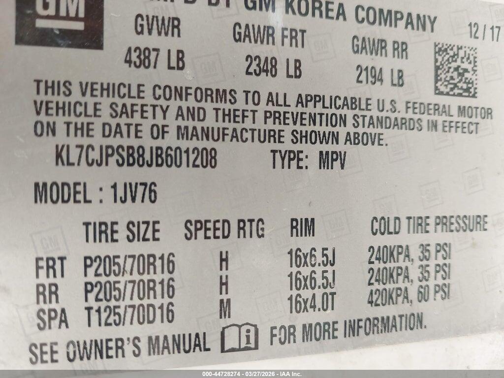 KL7CJPSB8JB601208 2018 CHEVROLET TRAX photo no. 9