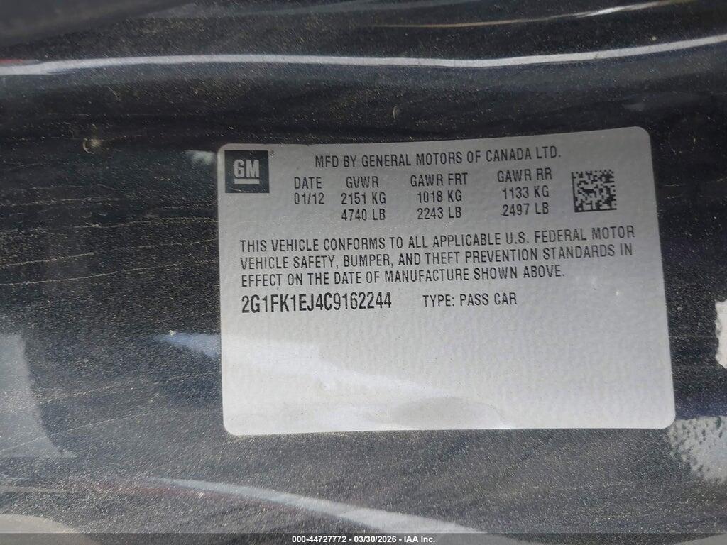 2G1FK1EJ4C9162244 2012 CHEVROLET CAMARO photo no. 9