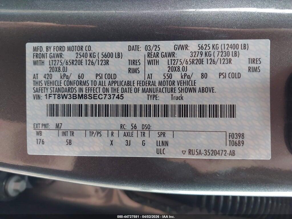 1FT8W3BM8SEC73745 2025 FORD F-350 photo no. 8