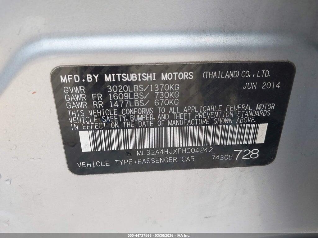 ML32A4HJXFH004242 2015 MITSUBISHI MIRAGE photo no. 9