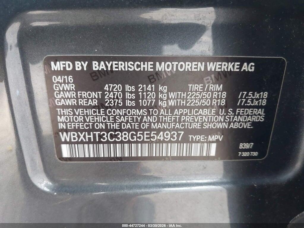 WBXHT3C38G5E54937 2016 BMW X1 photo no. 9