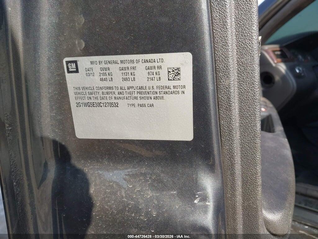 2G1WG5E30C1270532 2012 CHEVROLET IMPALA photo no. 9