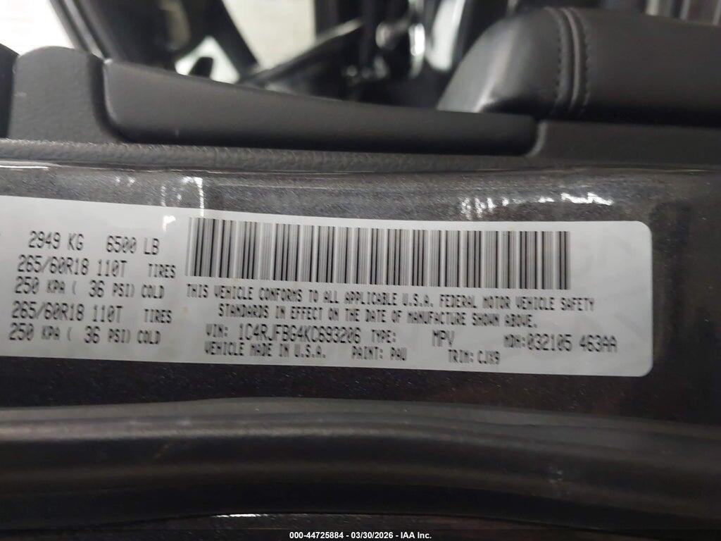 1C4RJFBG4KC693206 2019 JEEP GRAND CHEROKEE photo no. 9