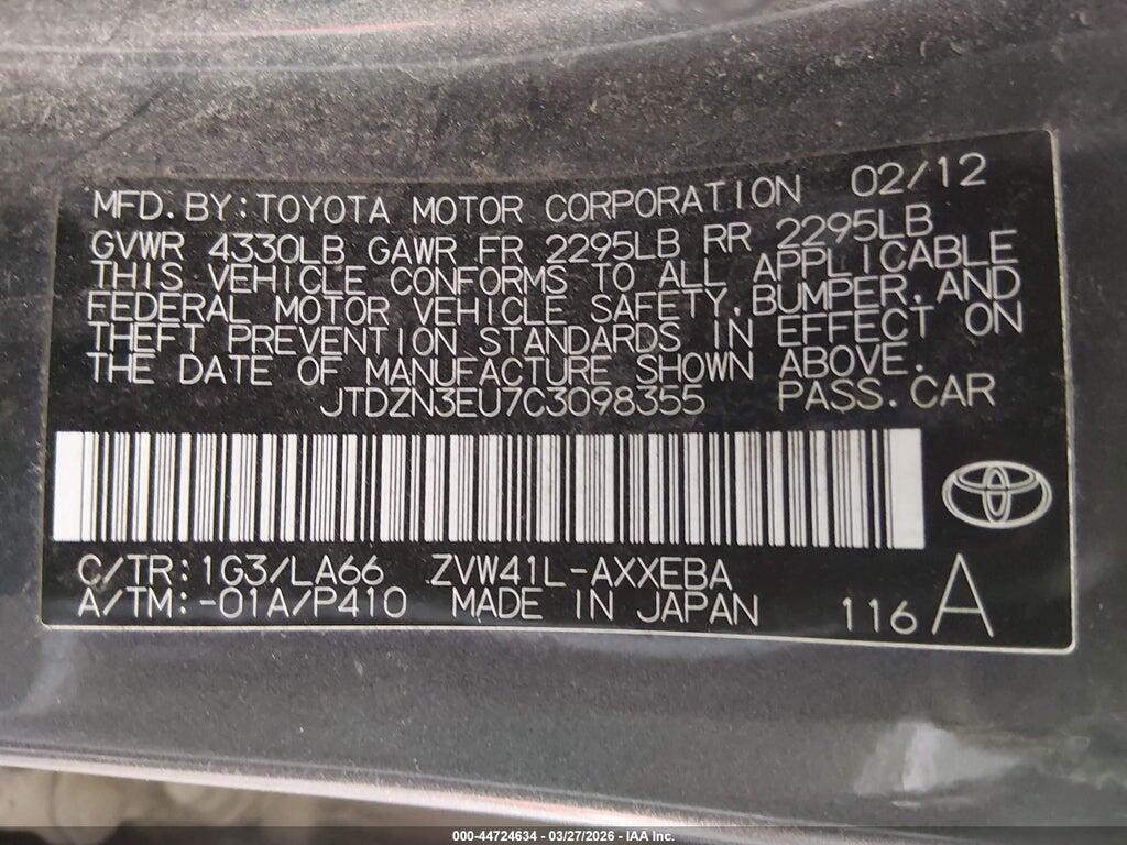 JTDZN3EU7C3098355 2012 TOYOTA PRIUS V photo no. 9