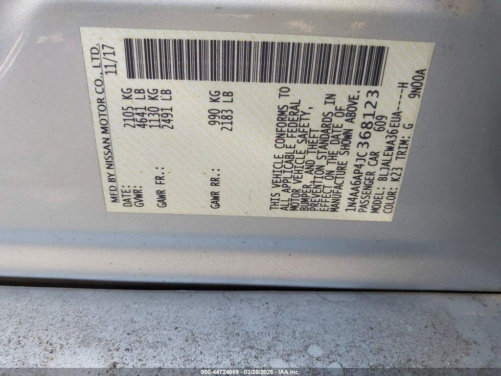 1N4AA6AP4JC368123 2018 NISSAN MAXIMA photo no. 9