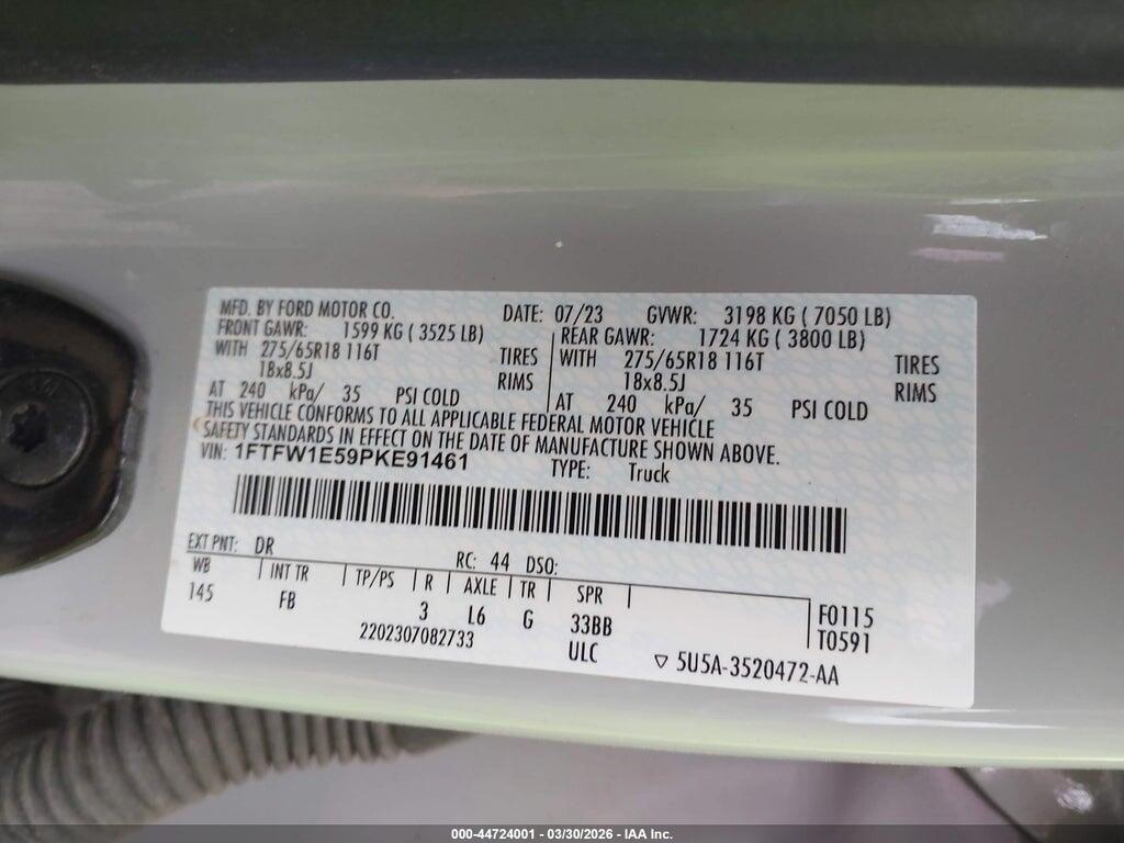 1FTFW1E59PKE91461 2023 FORD F-150 photo no. 9
