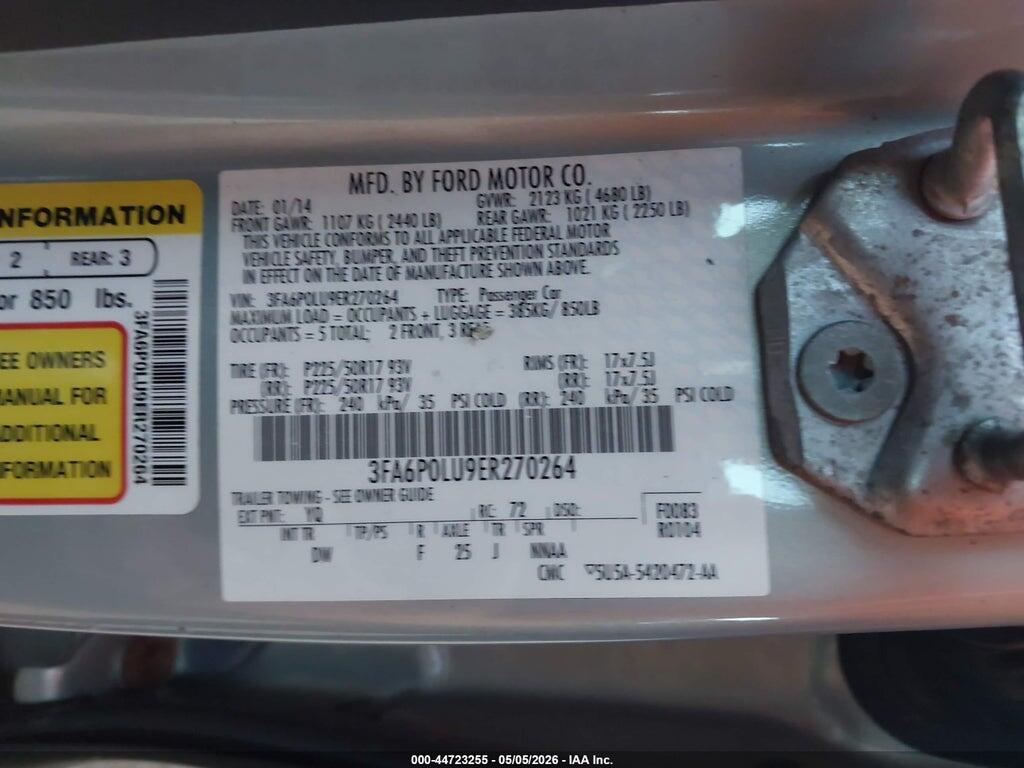 3FA6P0LU9ER270264 2014 FORD FUSION HYBRID photo no. 9