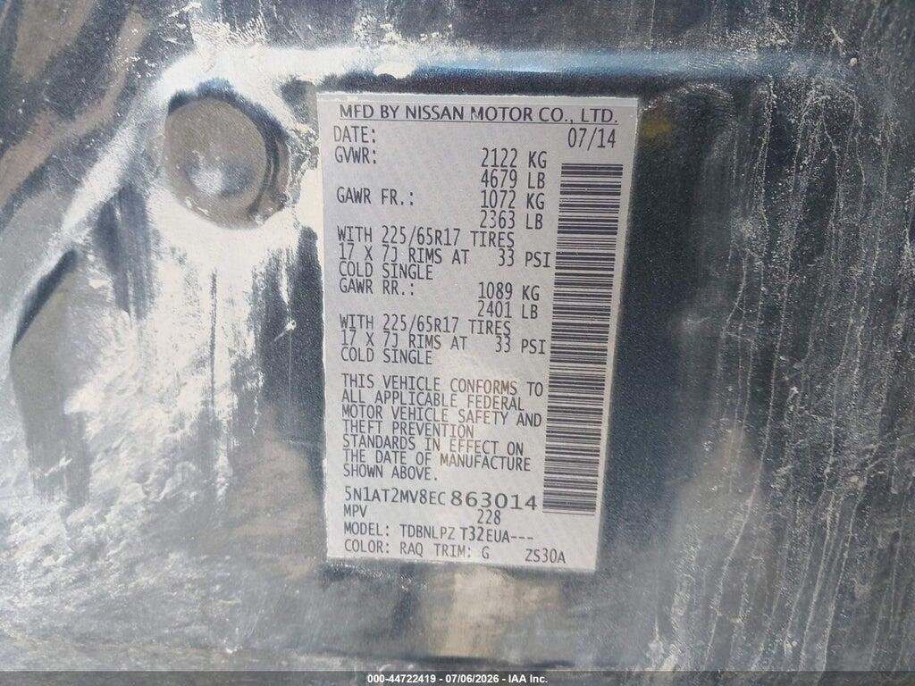 5N1AT2MV8EC863014 2014 NISSAN ROGUE photo no. 9