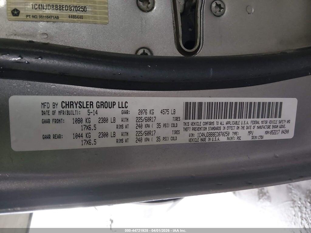 1C4NJDBB8ED870250 2014 JEEP COMPASS photo no. 9