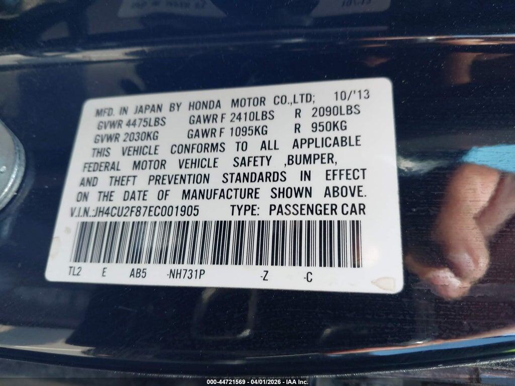 JH4CU2F87EC001905 2014 ACURA TSX photo no. 9