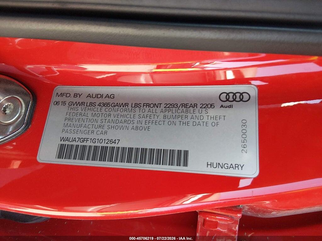 WAUA7GFF1G1012647 2016 AUDI A3 photo no. 9