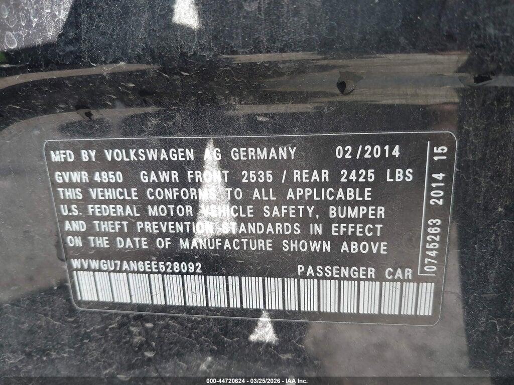 WVWGU7AN6EE528092 2014 VOLKSWAGEN CC photo no. 9
