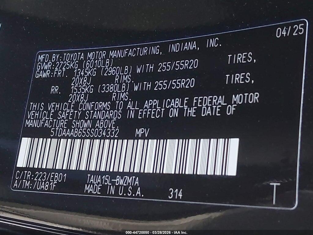 5TDAAAB65SS034332 2025 LEXUS TX 350 photo no. 9