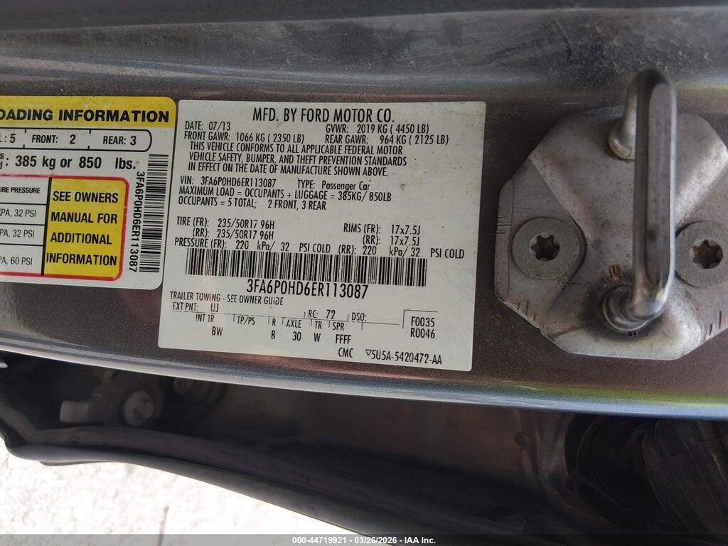 3FA6P0HD6ER113087 2014 FORD FUSION photo no. 9