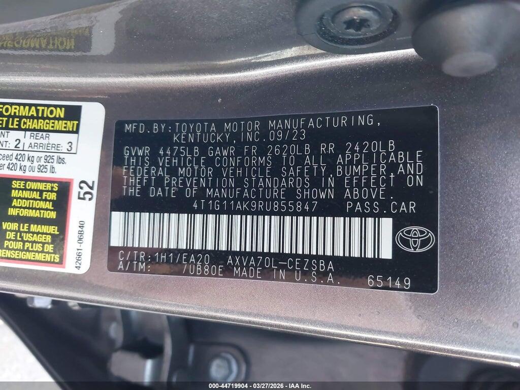 4T1G11AK9RU855847 2024 TOYOTA CAMRY photo no. 9