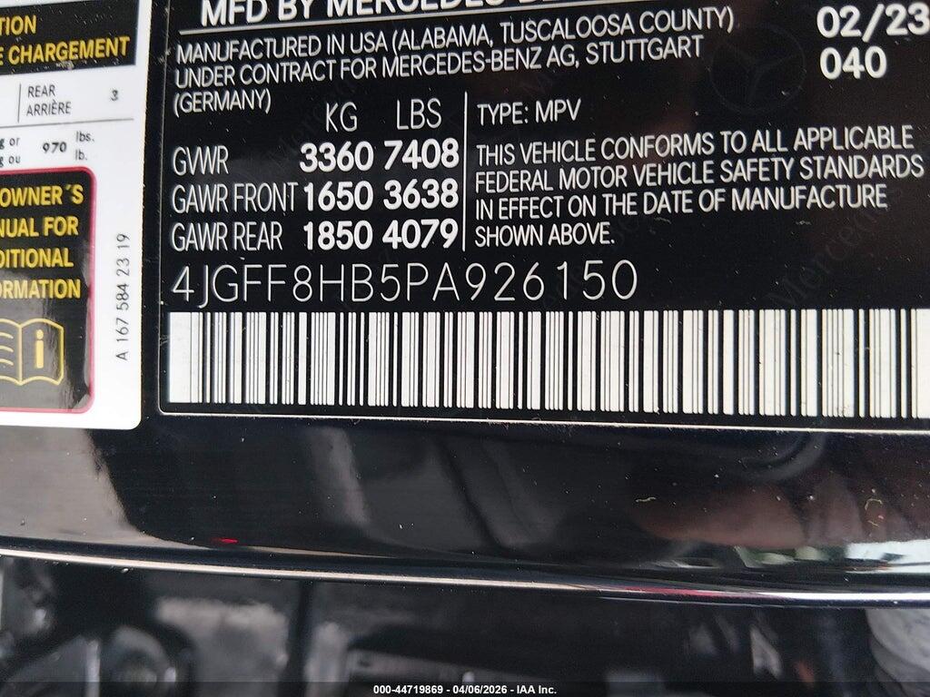 4JGFF8HB5PA926150 2023 MERCEDES-BENZ MAYBACH GLS 600 photo no. 9