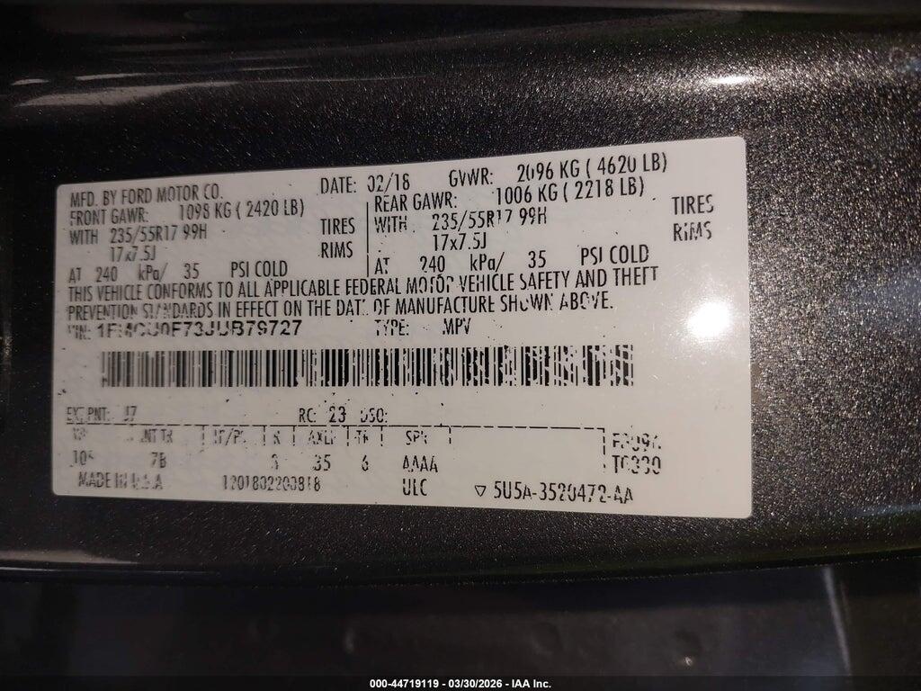 1FMCU0F73JUB79727 2018 FORD ESCAPE photo no. 9