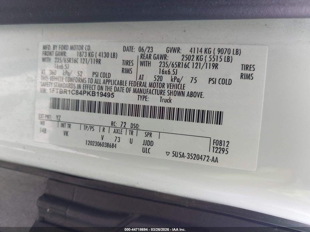 1FTBR1C84PKB19495 2023 FORD TRANSIT-250 photo no. 9